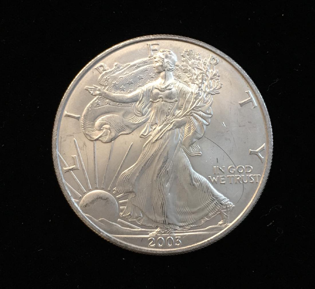 2003 $1 American Silver Eagle 1oz Fine Silver (1 of 2)