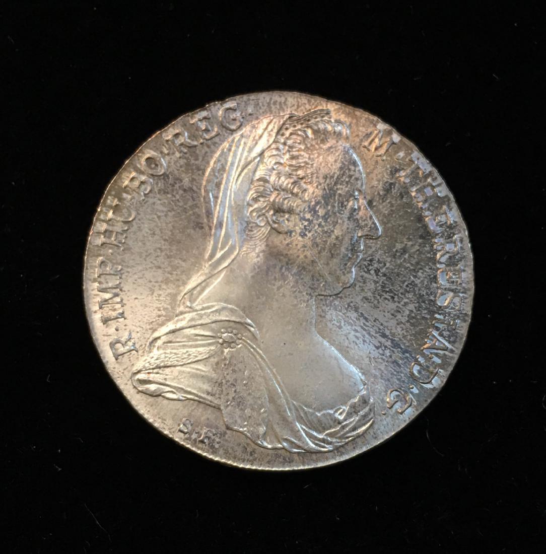 THALER RESTRIKE 1780 MINT STATE AUSTRIAN SILVER - M. (1 of 2)