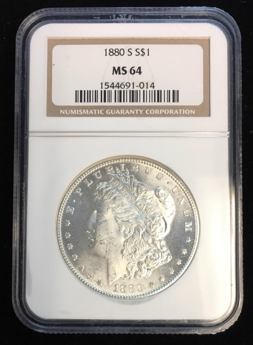 1880-S $1 Morgan Silver Dollar NGC MS64 White (1 of 2)