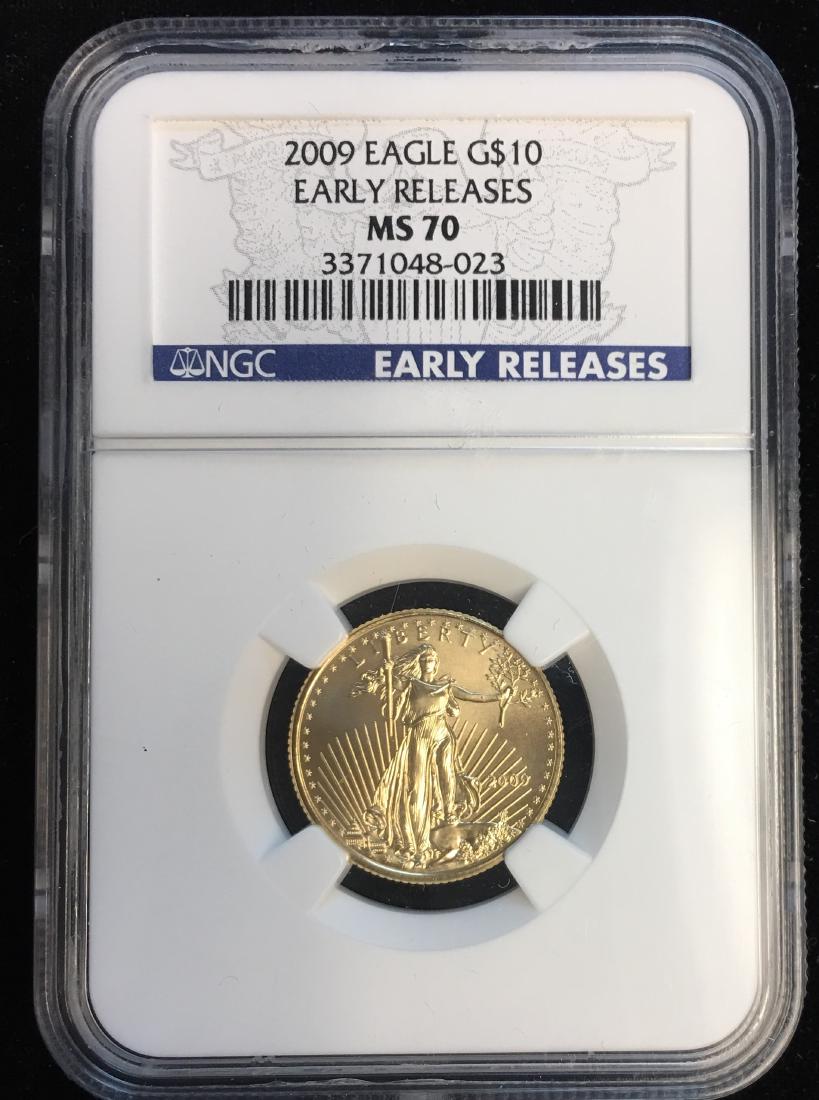 2009 $10 American Gold Eagle 1/4 oz Fine Gold Early (1 of 2)