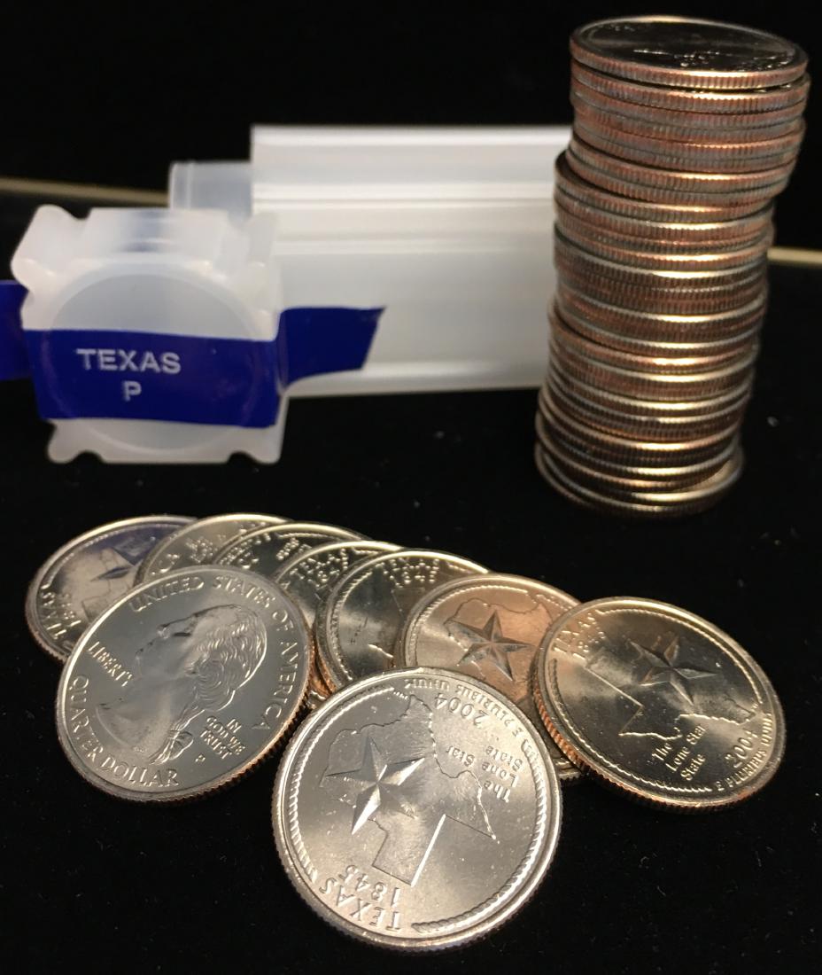 2004-P 25c Texas Quarter Roll of 40 Uncirculated (1 of 3)