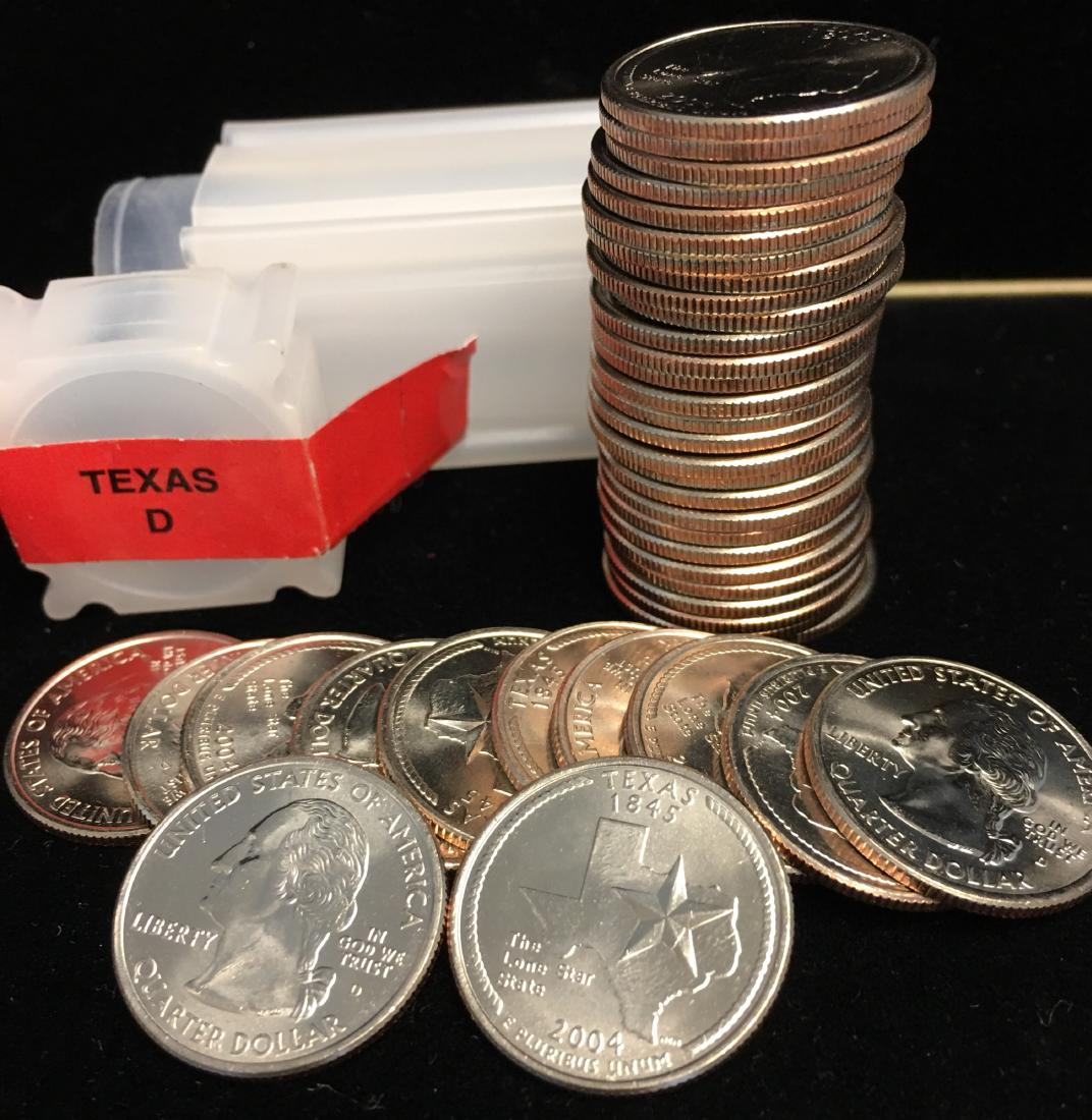 2004-D 25c Texas Quarter Roll of 40 Uncirculated (1 of 2)