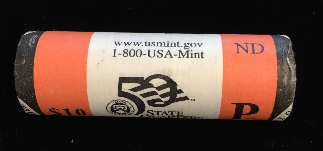 2006-P 25c North Dakota Quarter US Mint Roll of 40 -: 2006-P 25c North Dakota Quarter US Mint Roll of 40 - $10 Value