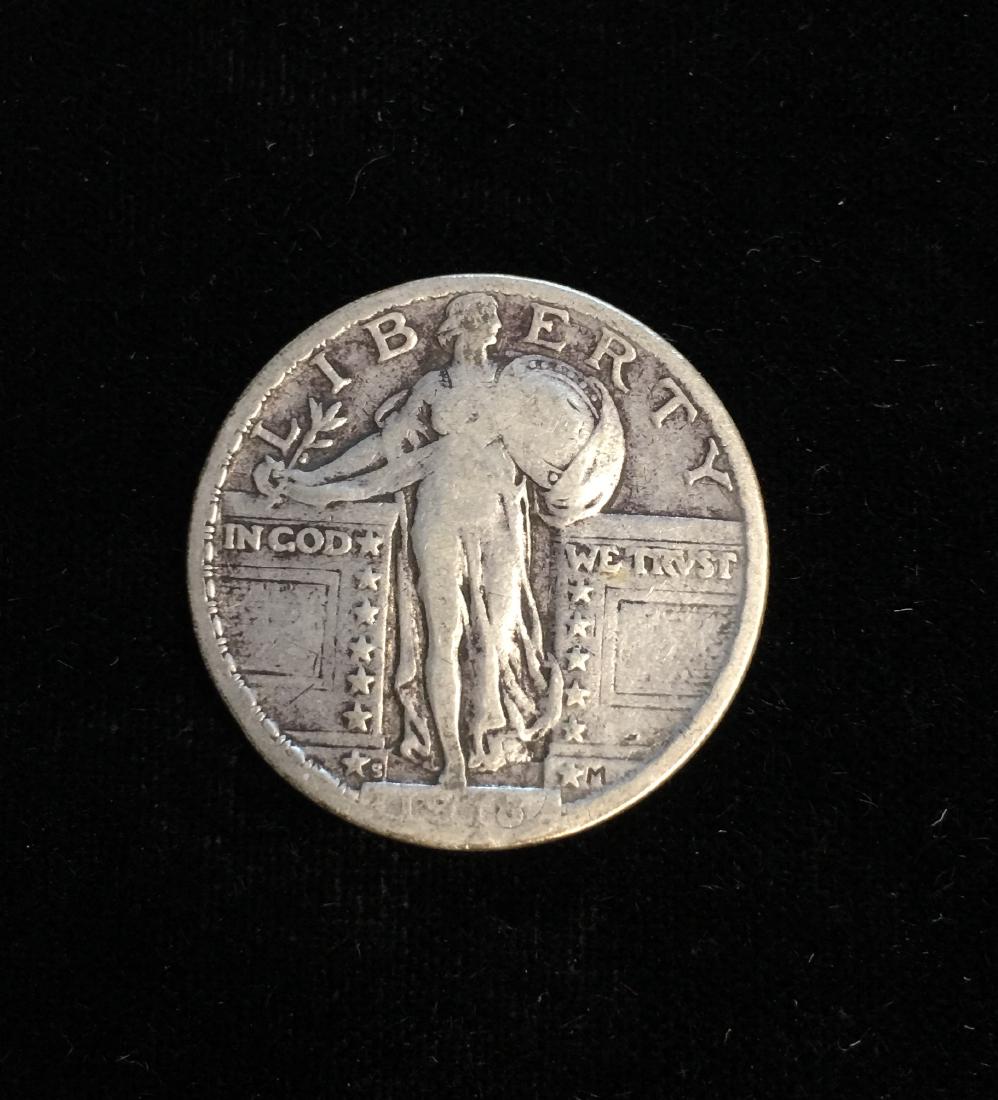 1918-S 25C Standing Liberty Silver Quarter - VG (1 of 2)