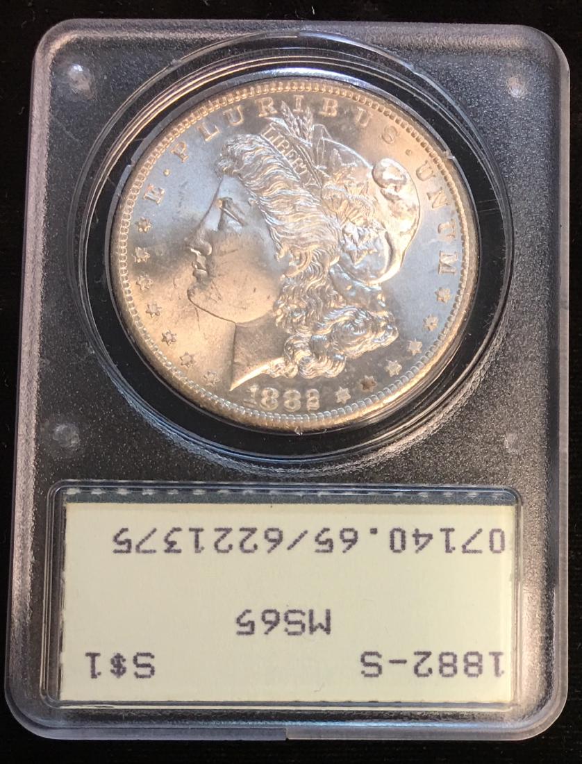 1882-S $1 Morgan Silver Dollar PCGS MS65 at Least a 66 (1 of 2)