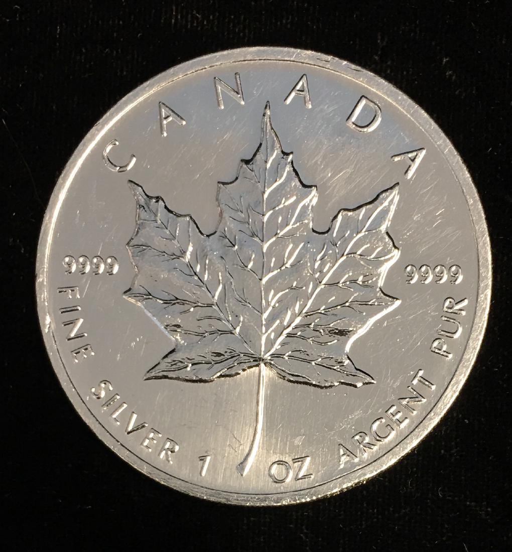 1993 $5 Canada Maple Leaf 1oz. Fine Silver BU (1 of 2)