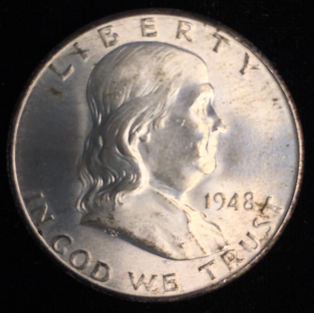 1948-D 50c Franklin Half Dollar Full Bell Lines GBU at (1 of 2)