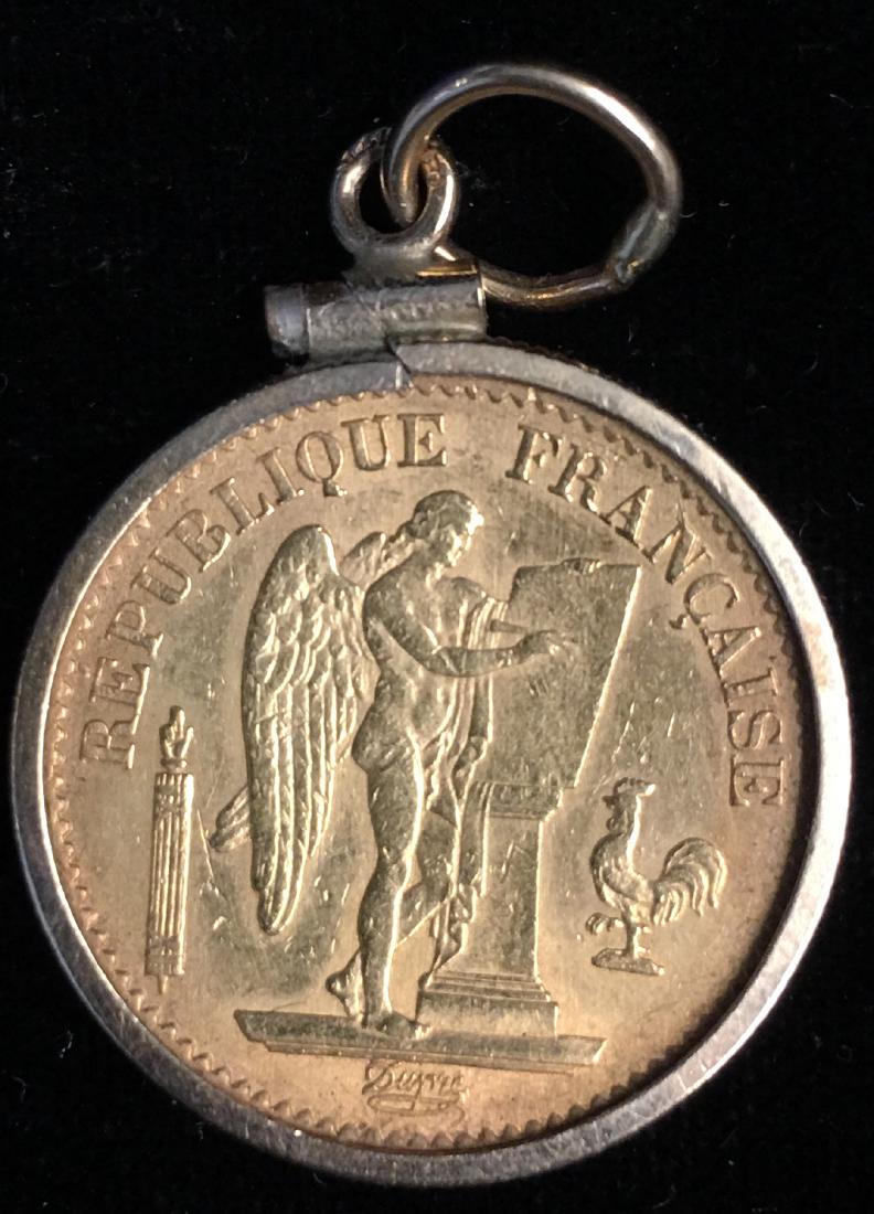 1877A France Gold 20 Francs Angel Pendant AGW: .1867 of (1 of 2)