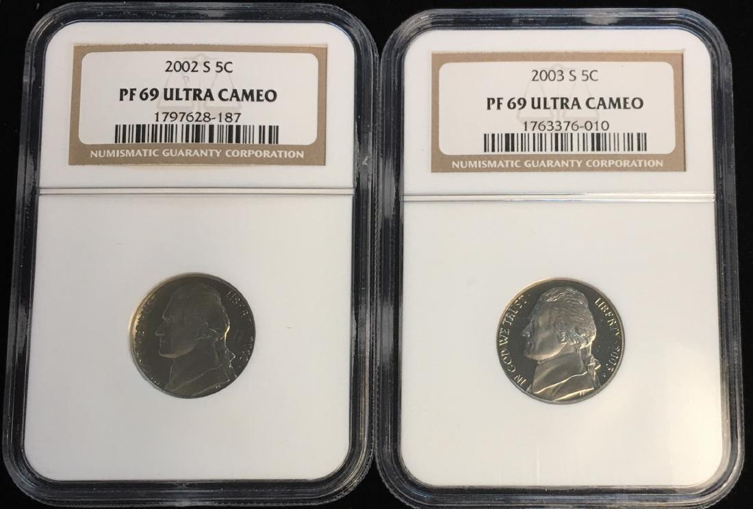 Set of 2: 2002-S & 2003-S Jefferson Nickels NGC PF69 (1 of 6)