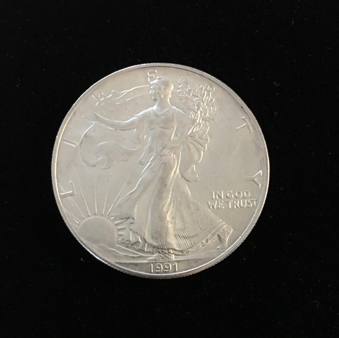 1991 $1 American Silver Eagle 1oz BU (1 of 2)