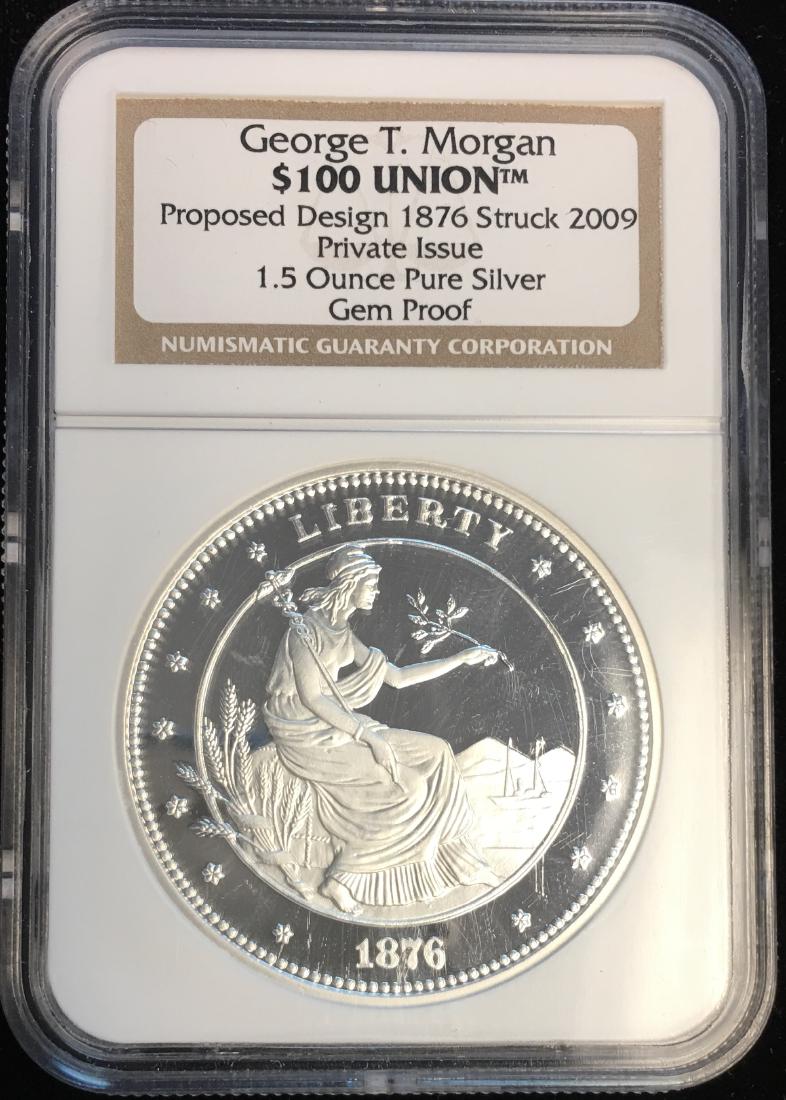 George T. Morgan $100 Union Proposed Design 1876 Struck (1 of 2)