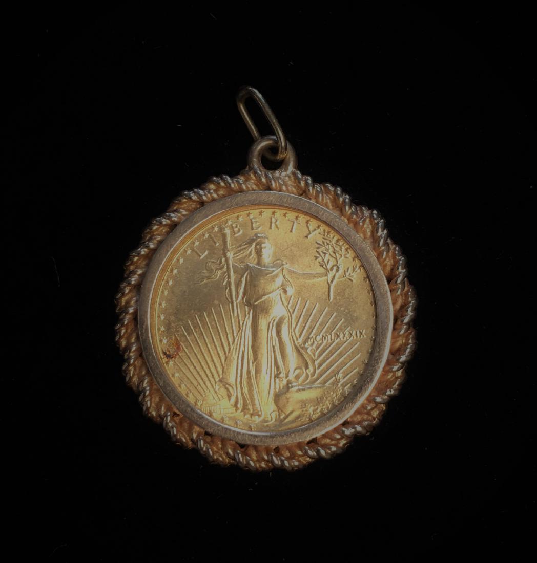 1989 $5 American Gold Eagle 1/10 oz Coin Pendant (1 of 2)