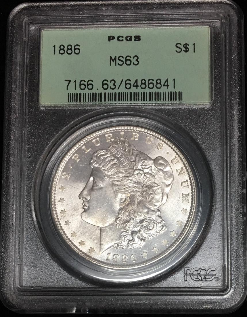 1886-P $1 Morgan Silver Dollar PCGS MS63 Original (1 of 2)