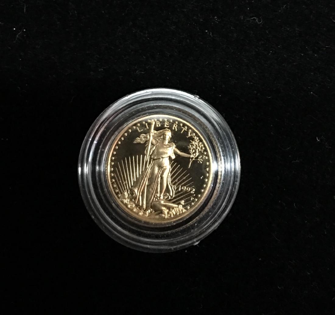 1992-P $5 American Gold Eagle 1/10 oz Fine Gold Proof (1 of 2)