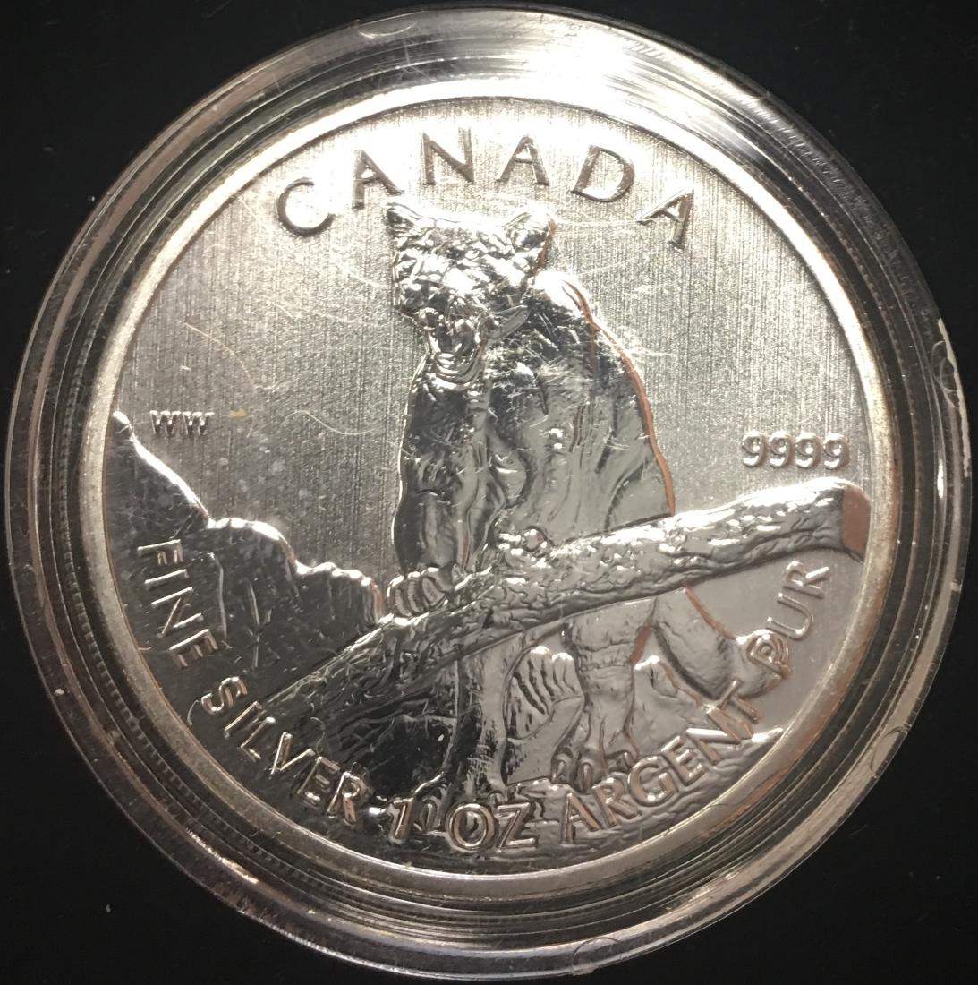 1912 Canada $5 Silver Cougar 1 oz Fine Silver (1 of 2)