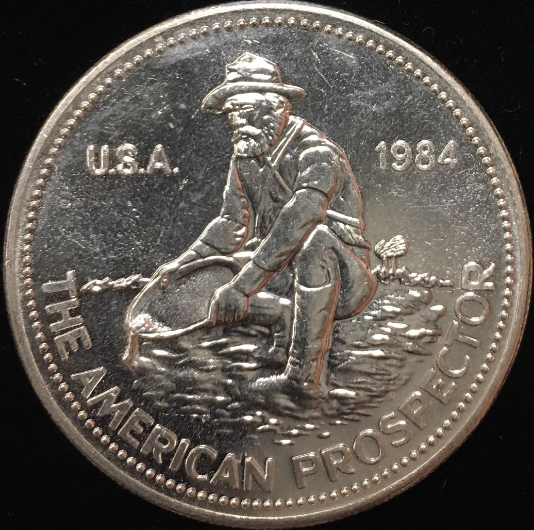 1984 1 oz .999 Fine Silver Round - Engelhard Prospector: 1984 1 oz .999 Fine Silver Round - Engelhard Prospector (Eagle Reverse)