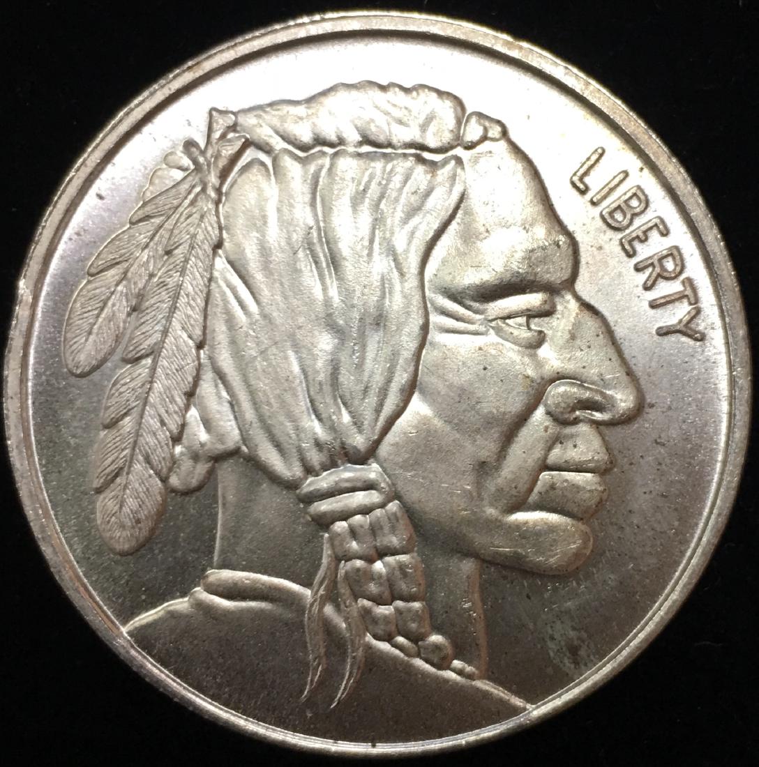 1 oz .999 Fine Silver Art Round - Indian Head Silver (1 of 2)
