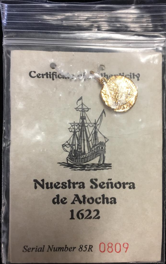 1622 Spanish Treasure Coin Pendant Nuestra Senora de (1 of 4)