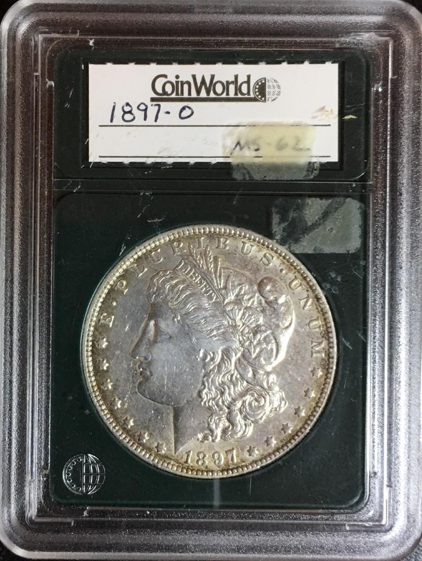 1897O 1 Silver Dollar Coin World Holder