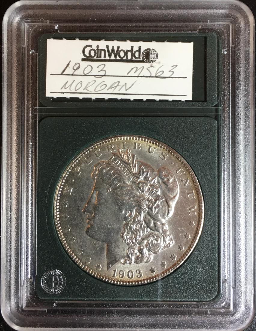 1903-P $1 Morgan Silver Dollar Coin World Holder (1 of 2)