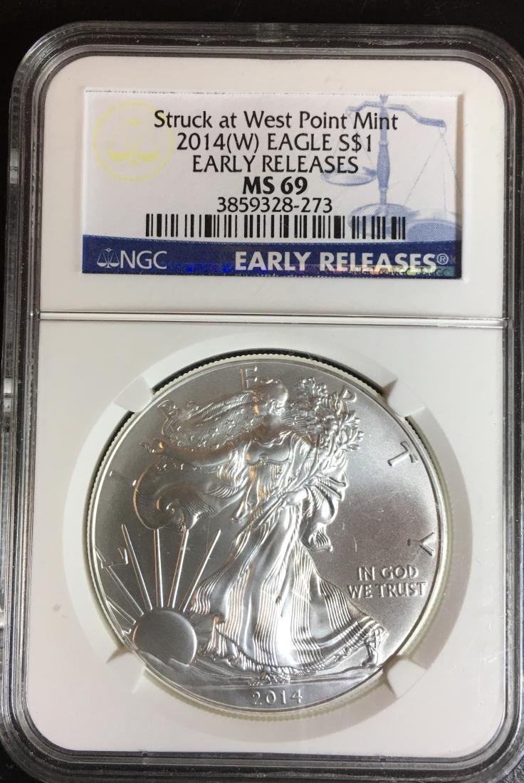 2014(W) $1 American Silver Eagle NGC MS69 Early Release (1 of 2)