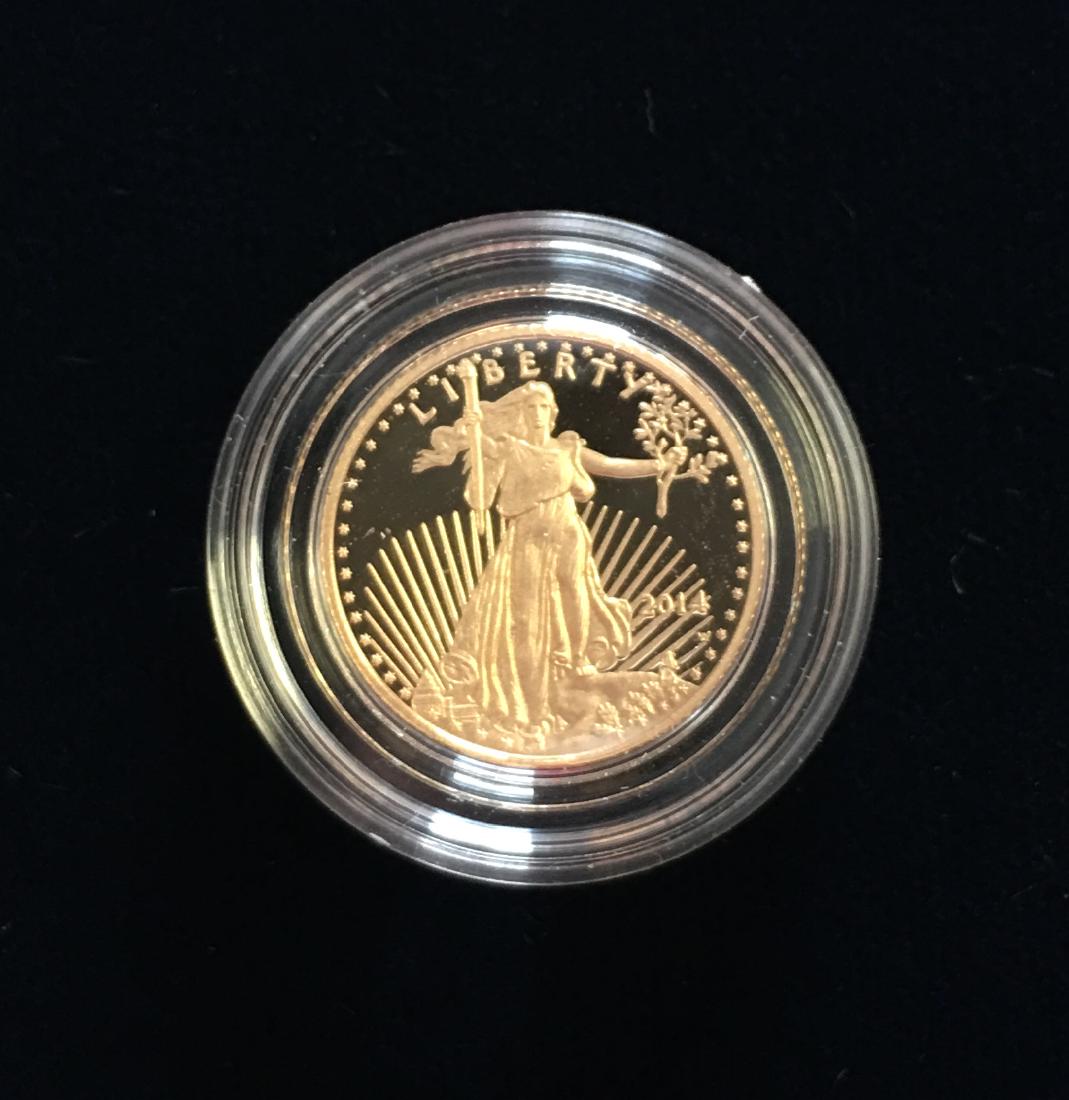 2014-W $5 Proof American Gold Eagle 1/10 oz Fine Gold (1 of 2)