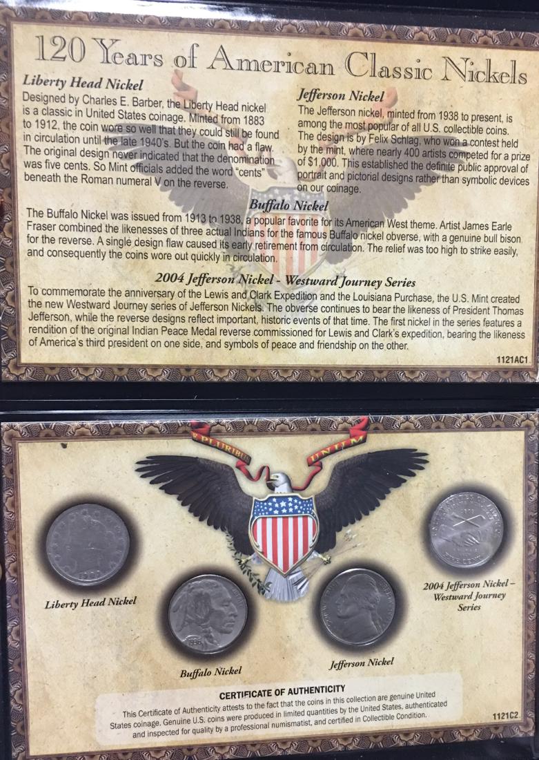 120 Years of American Classic Nickels Set: 120 Years of American Classic Nickels Set