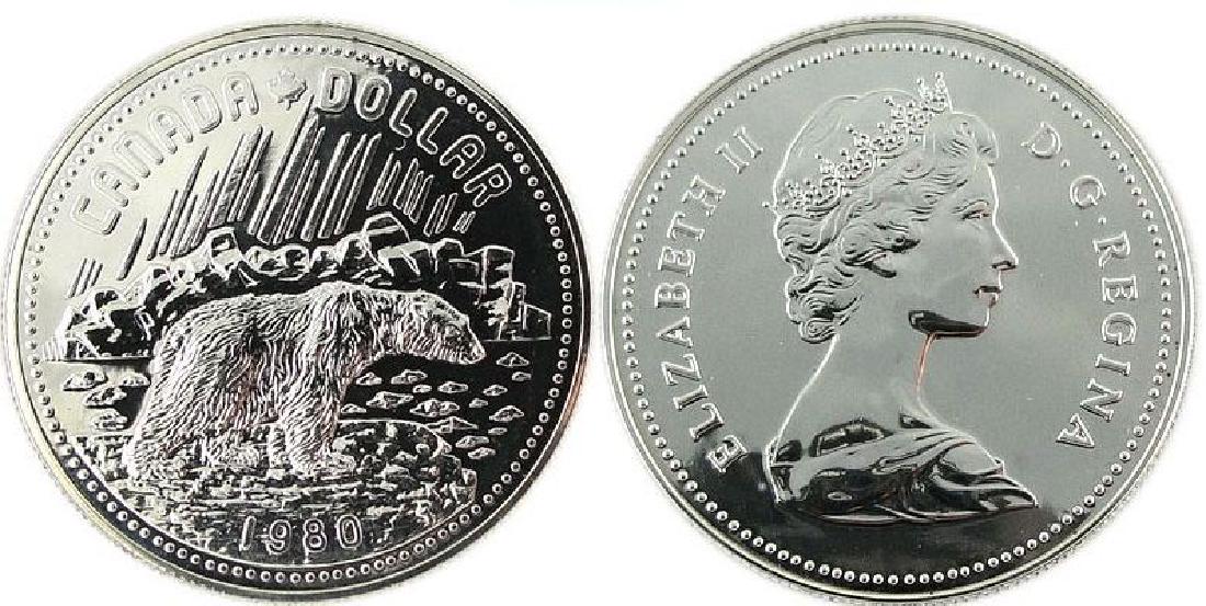 1980 Canada Specimen .500 Fine Silver Dollar - Arctic (1 of 2)