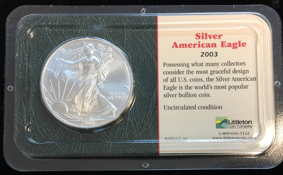 2003 $1 American Silver Eagle 1oz Littleton Coin (1 of 2)
