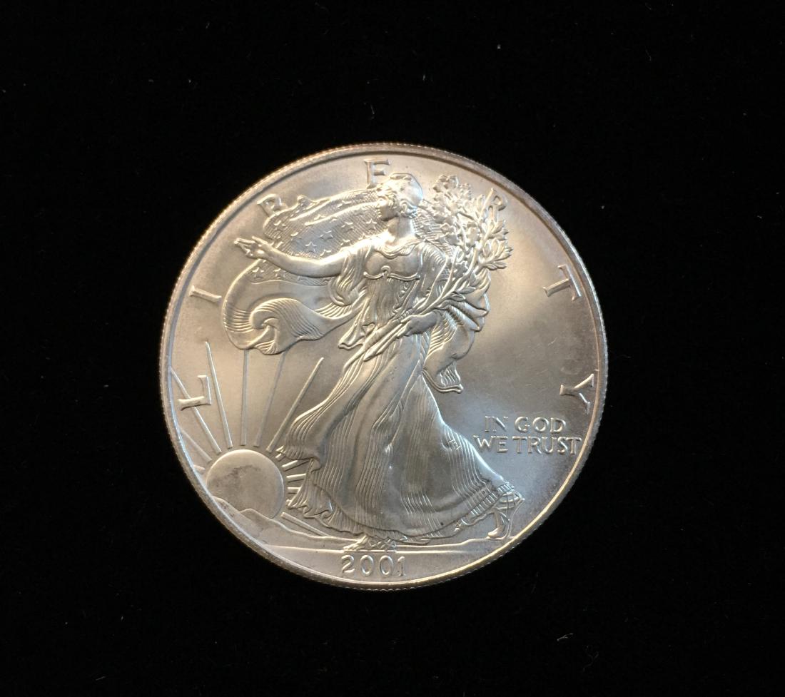 2001 $1 American Silver Eagle 1oz Fine Silver BU (1 of 2)