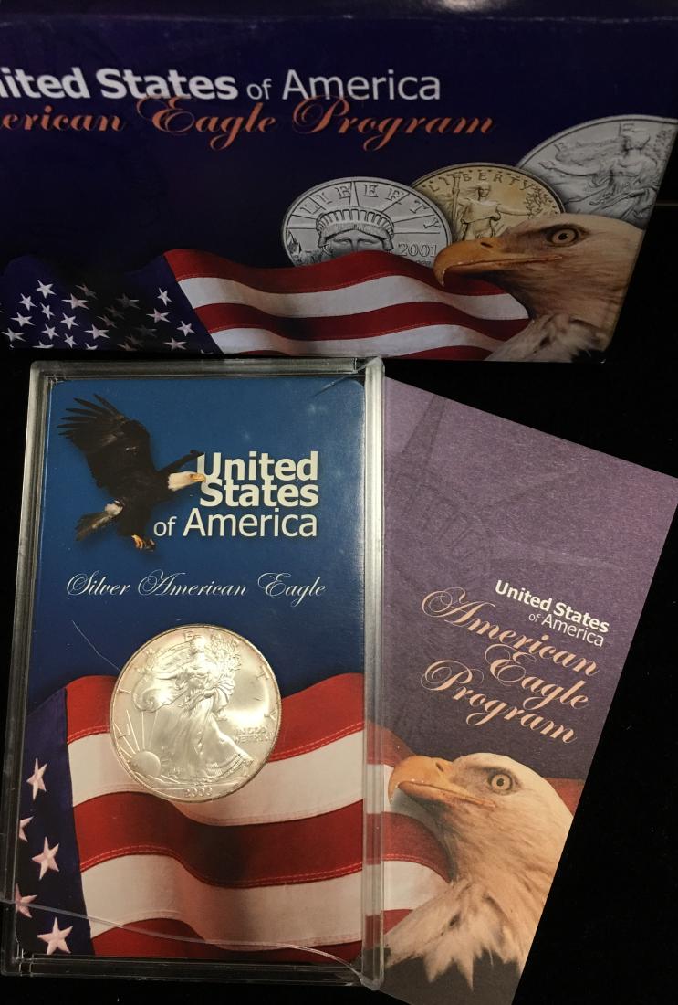 2000 USA American Eagle Program 1oz .999 Fine Silver (1 of 4)