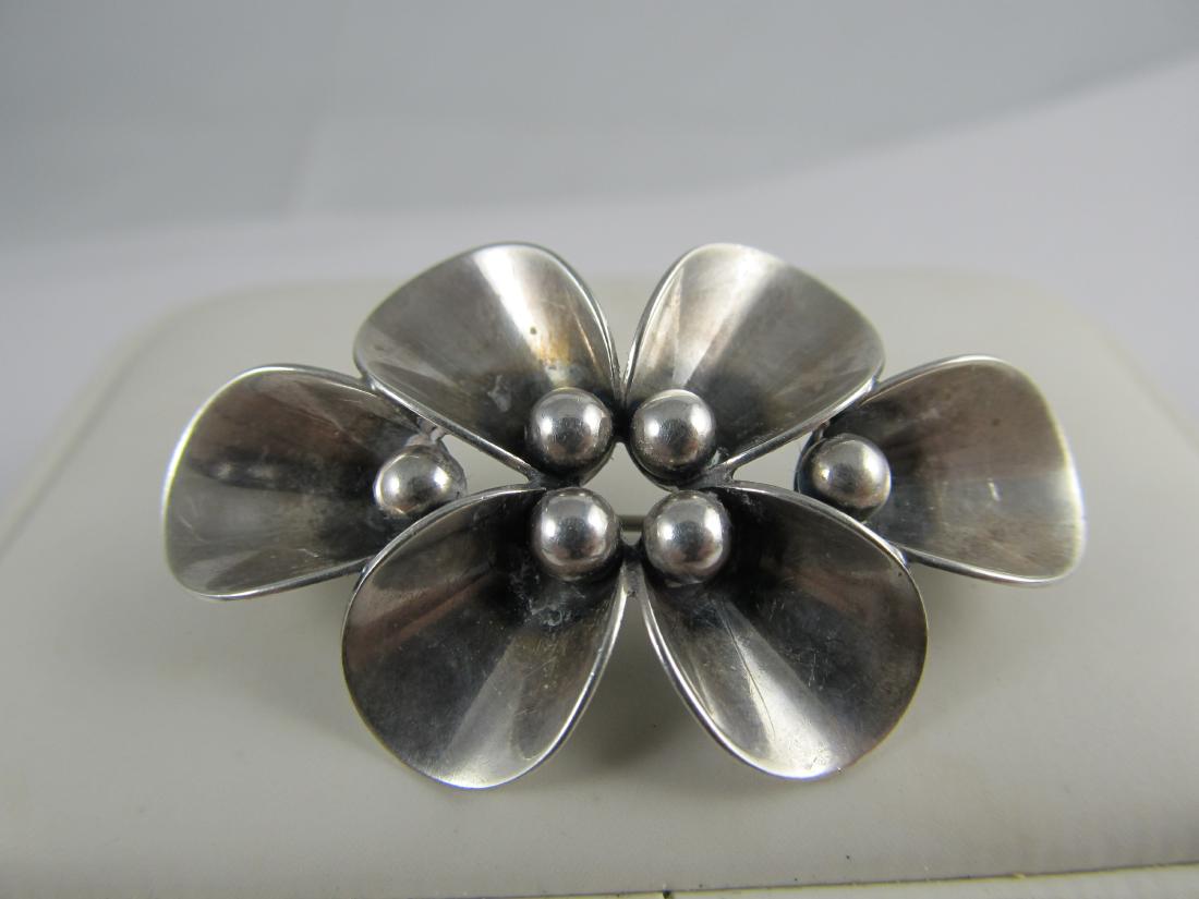 N E FROM DENMARK STERLING SILVER VINTAGE PIN 1 Â¾ W (1 of 5)