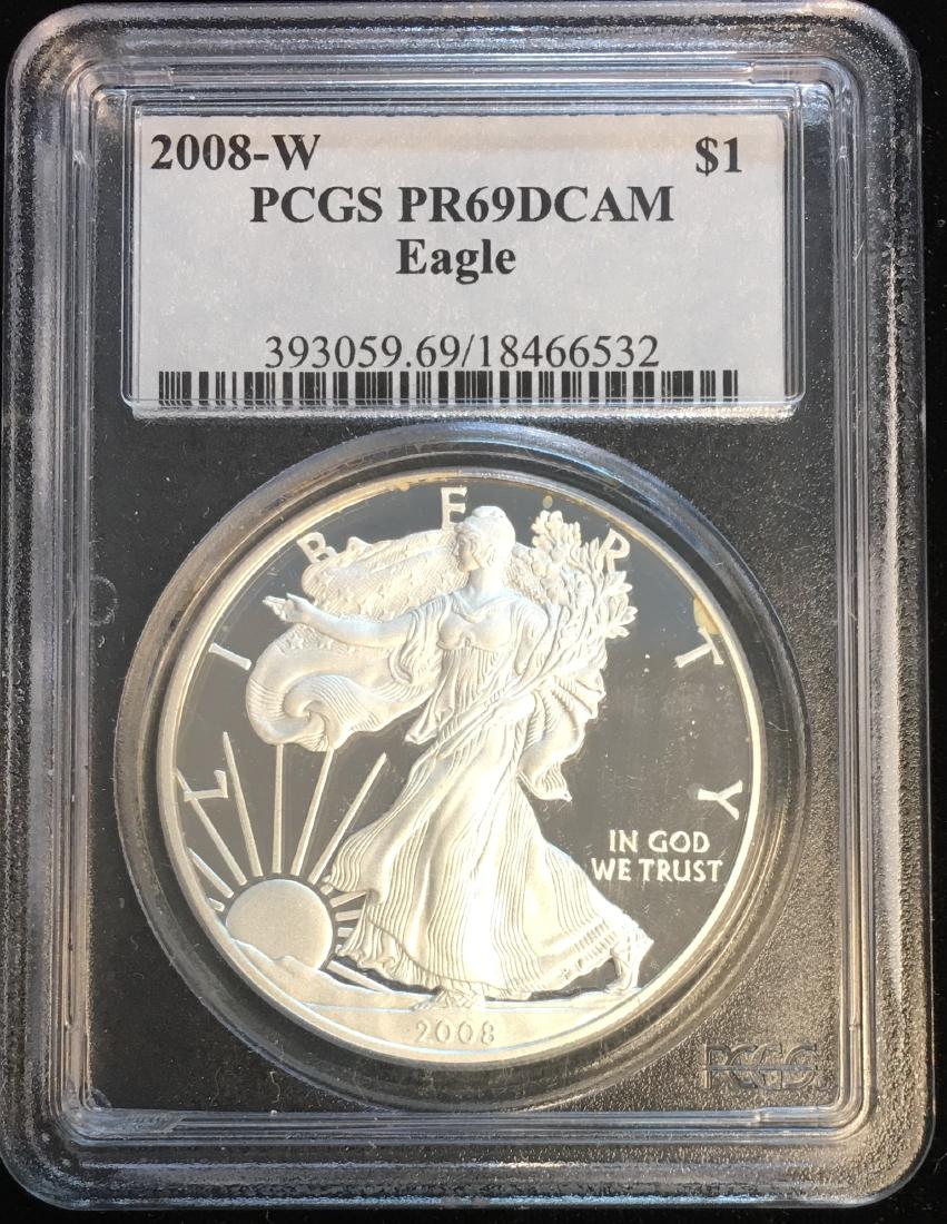 2008-W $1 American Silver Eagle PCGS PR69 DCAM (1 of 2)