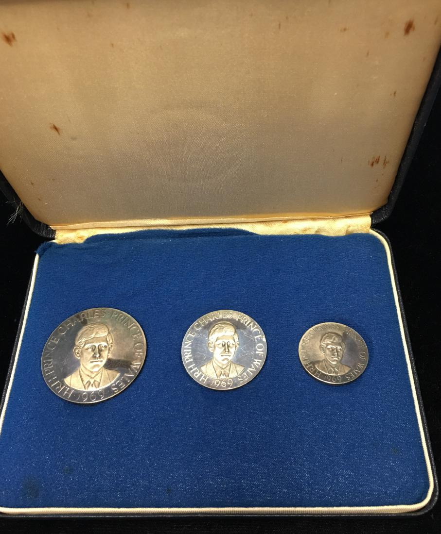 1969 Prince Charles Proof Set of 3 Medallions .999 Fine (1 of 4)