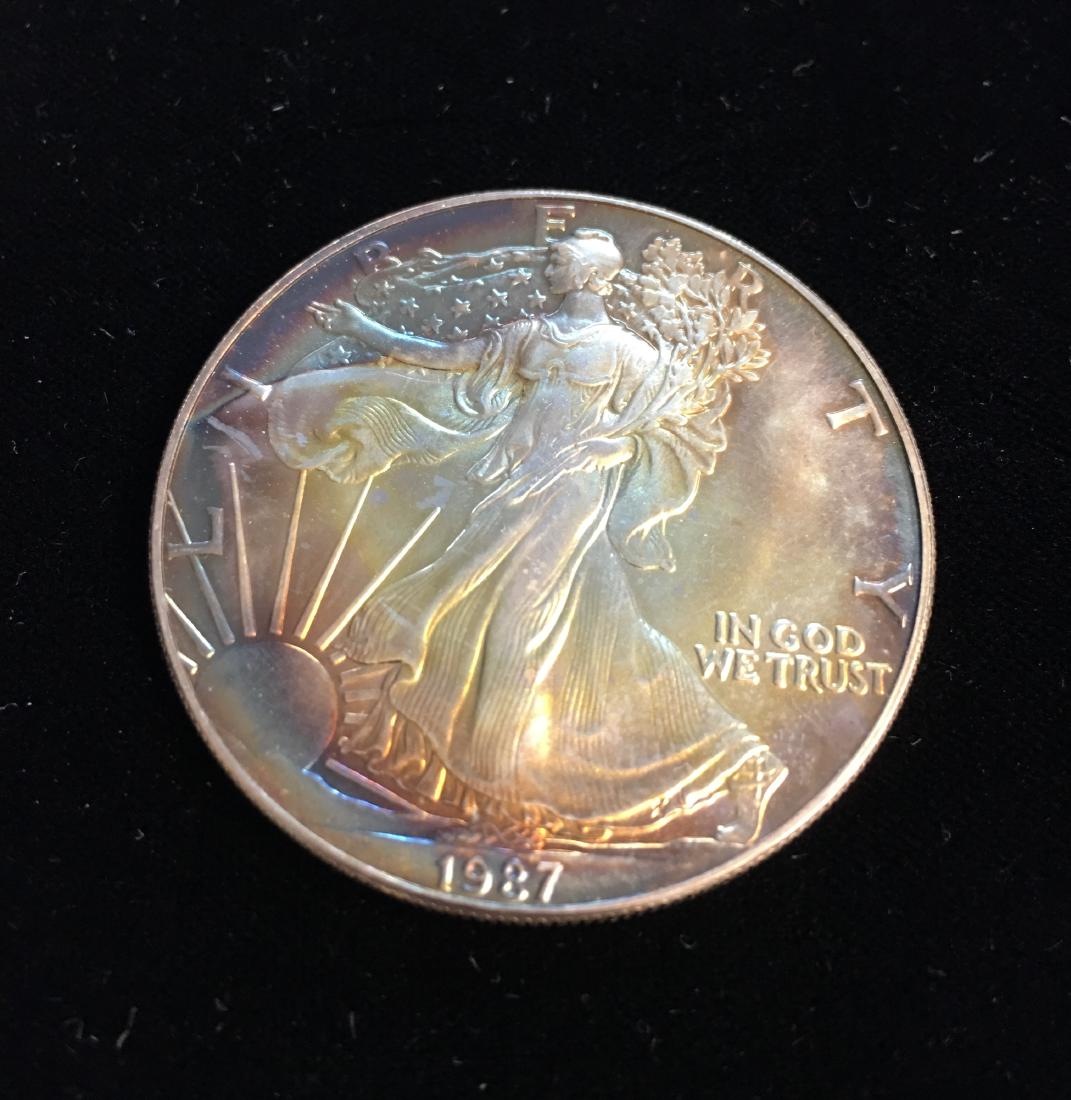 1987 $1 American Silver Eagle 1oz Beautiful Toning (1 of 3)