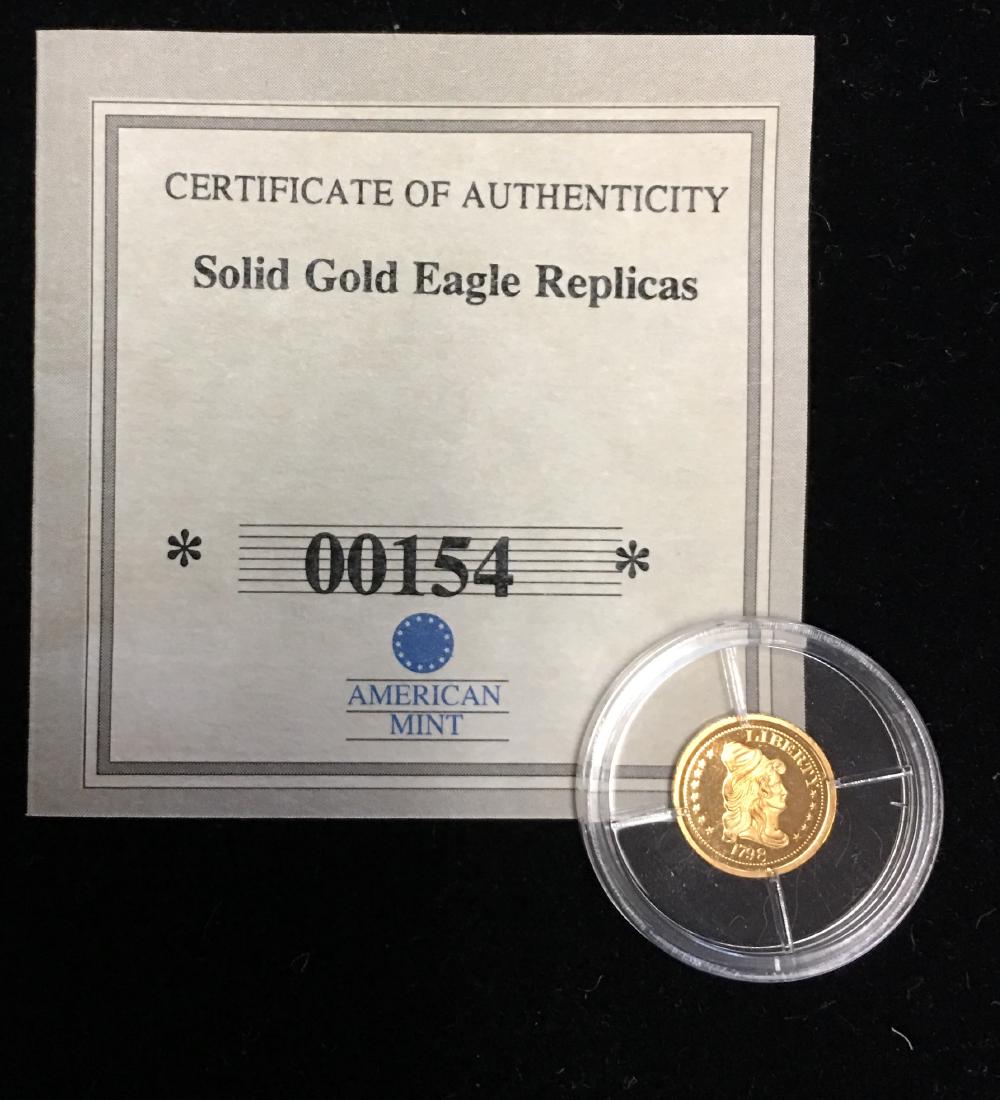 1798 $5 Half Eagle-Turban Head Mini Gold Coin 0.5g (1 of 4)
