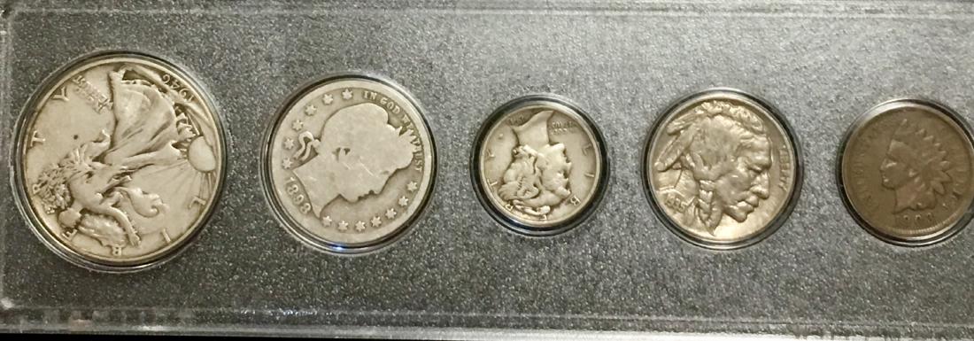 US Type Set: 1946-P Walking 50c, 1898-P Barber 25c, (1 of 6)