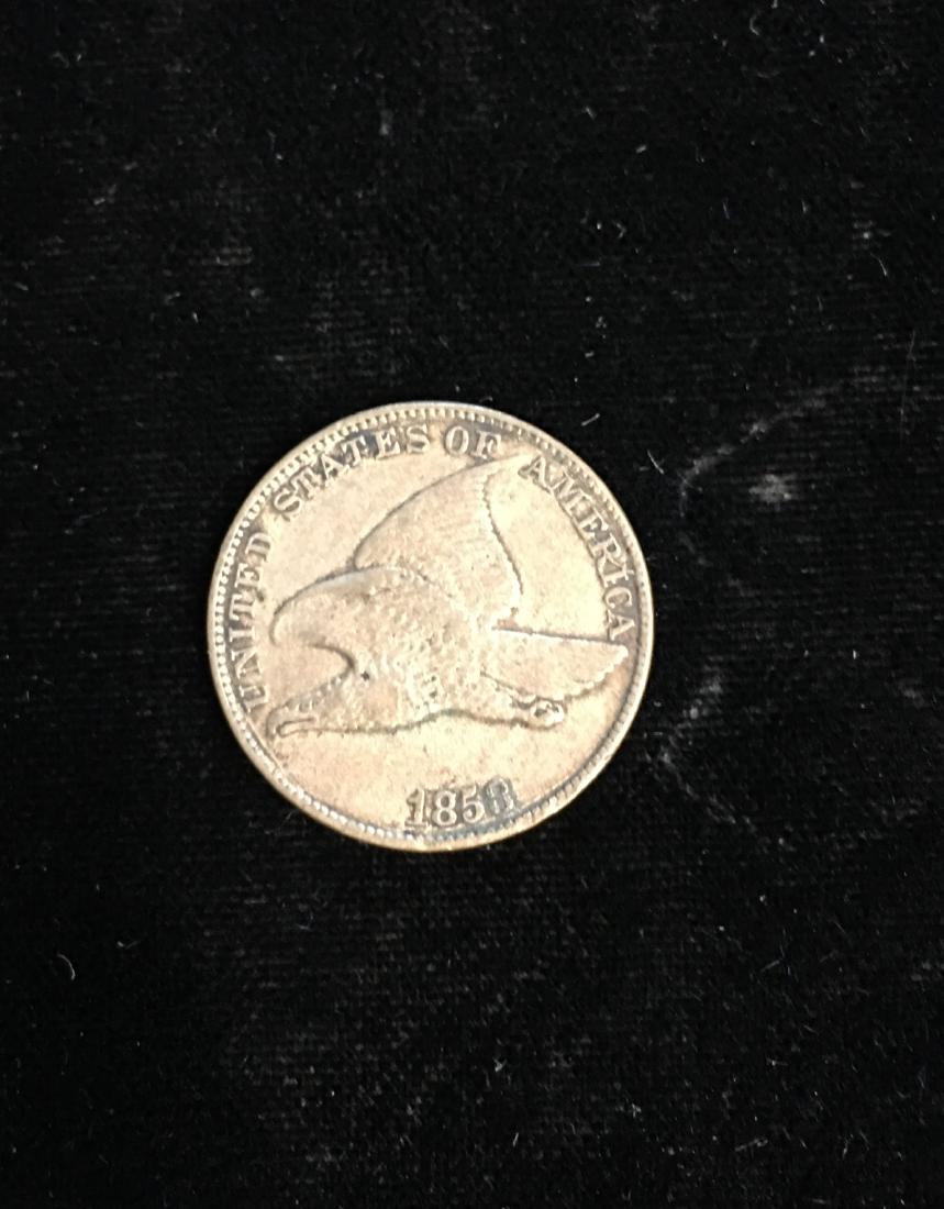 1858 1C Flying Eagle Cent Large Letters XF (1 of 2)