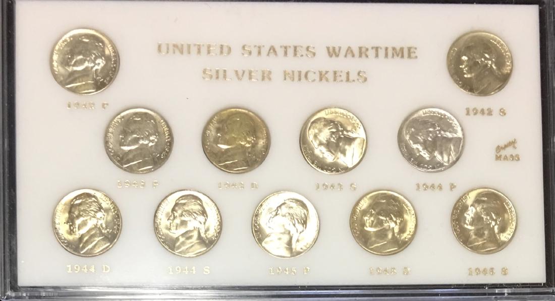 United States Wartime Silver Nickels Silver Jefferson