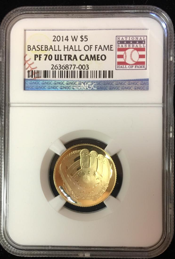 2014-W $5 Baseball Hall of Fame Commem Gold Five (1 of 2)