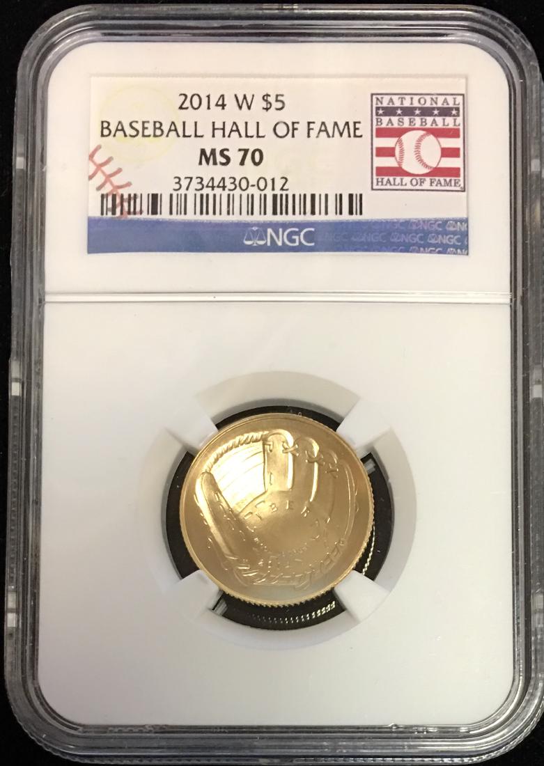 2014-W $5 Baseball Hall of Fame Commem Gold Five (1 of 2)