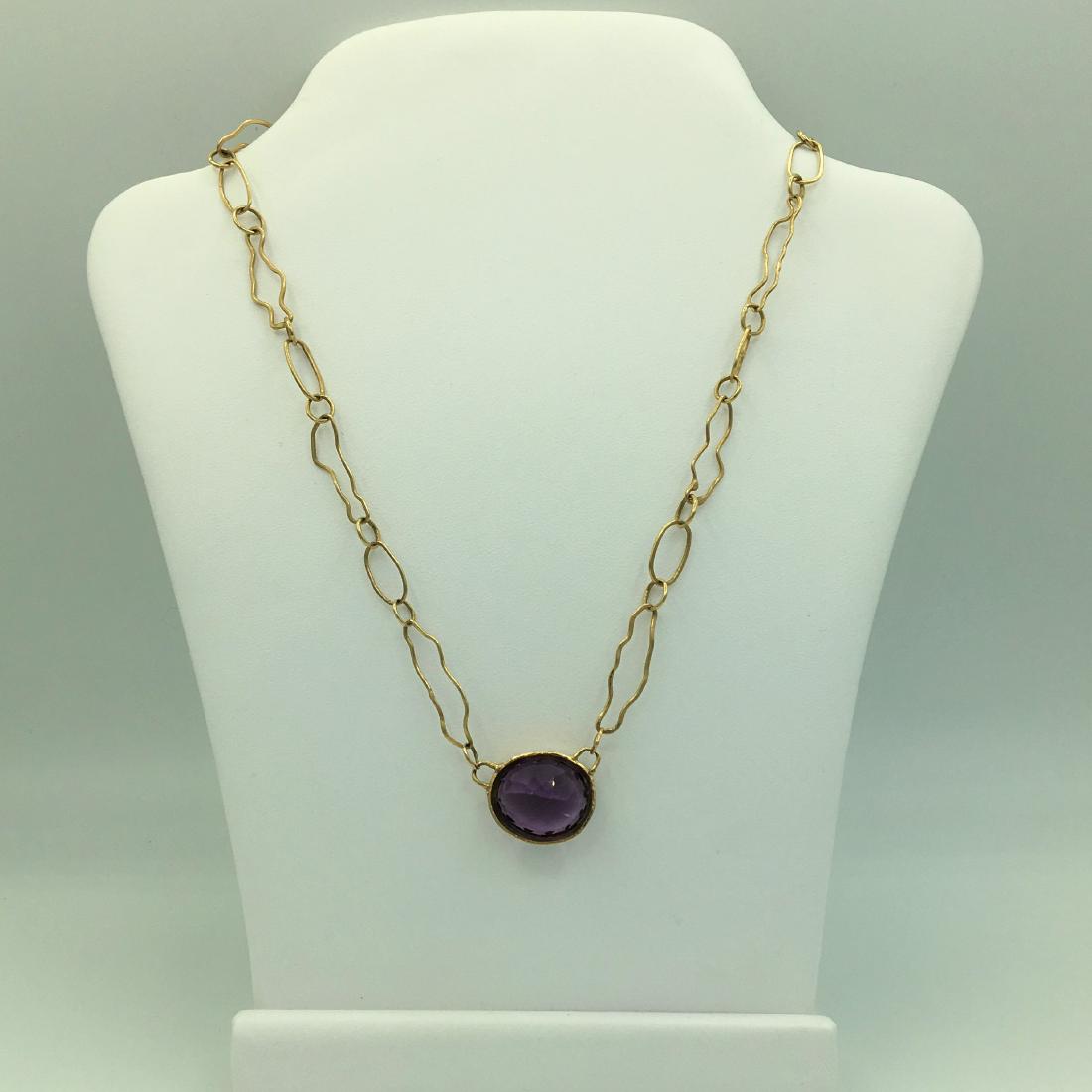 14K Vintage Yellow Gold and 20 Carat  Amethyst Necklace (1 of 4)