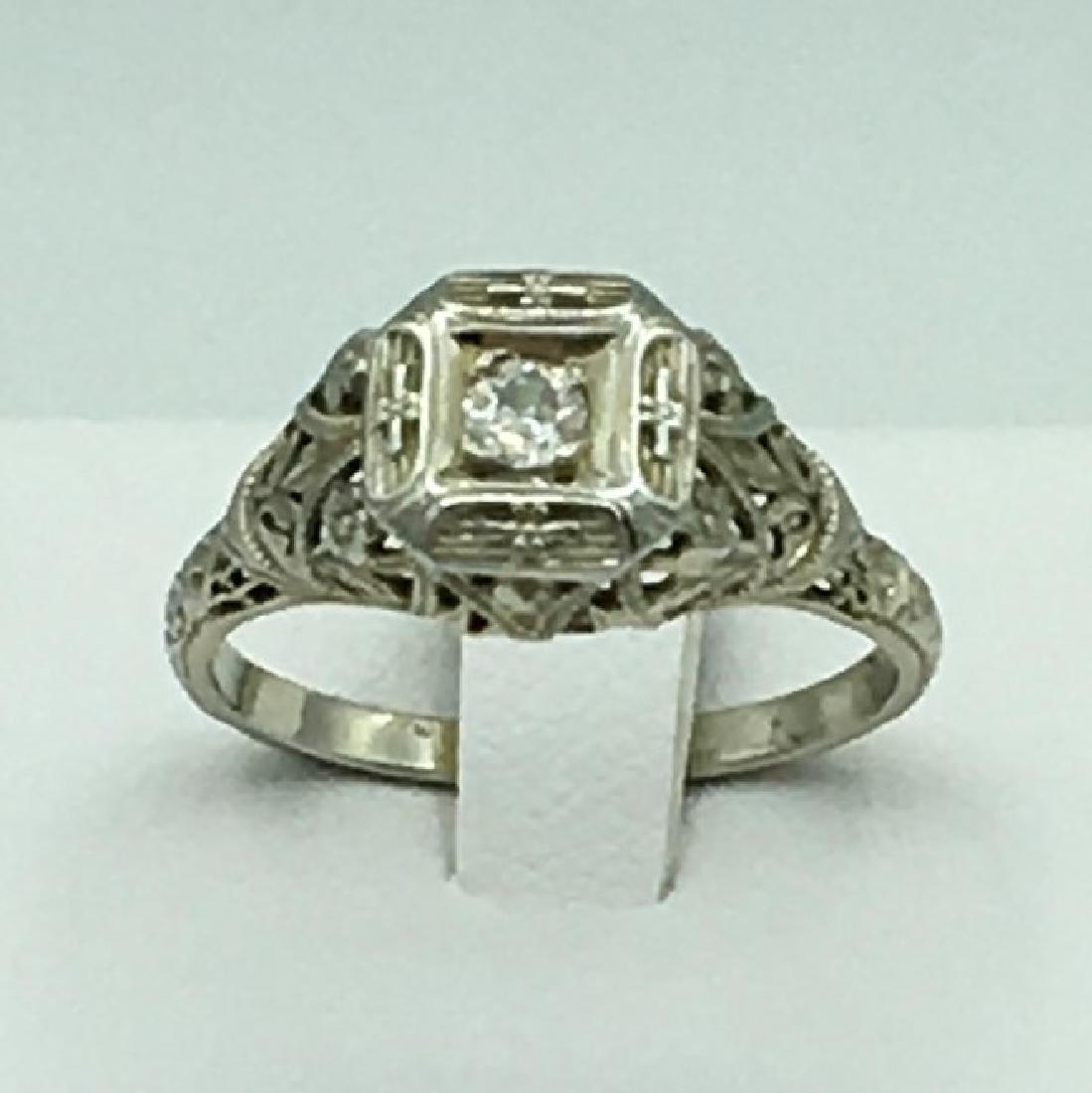 Vintage 18K White Gold and Diamond Ring 2.7 Grams Ring (1 of 6)