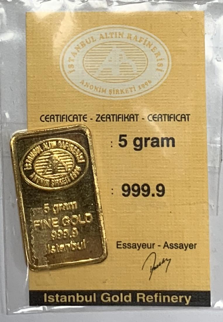 Istanbul  Refinery 5 gram .9999 Gold Bar IGR Sealed (1 of 1)