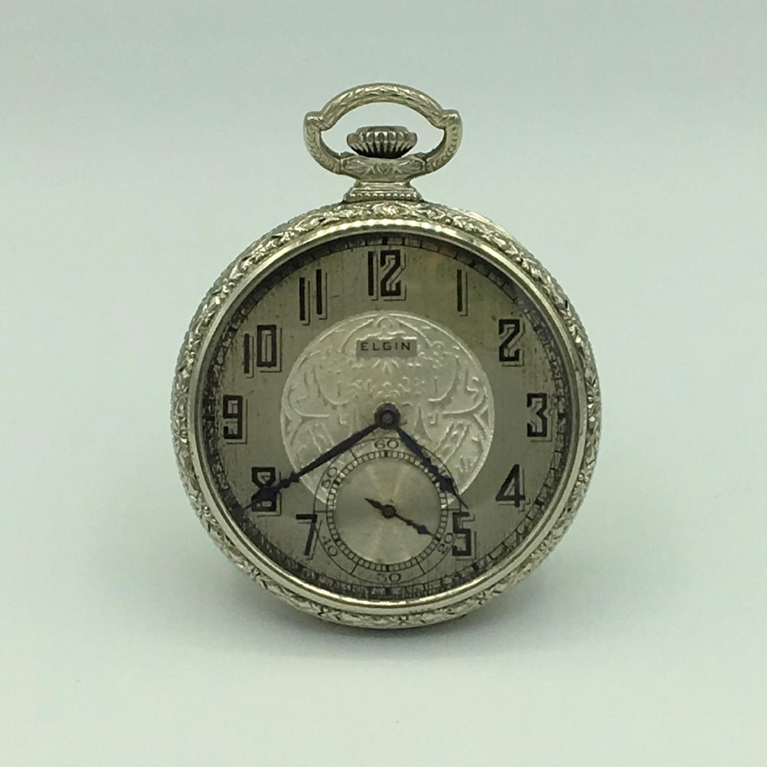 1924 Elgin Open Face Pocket Watch Model 3 17 Jewels 14K
