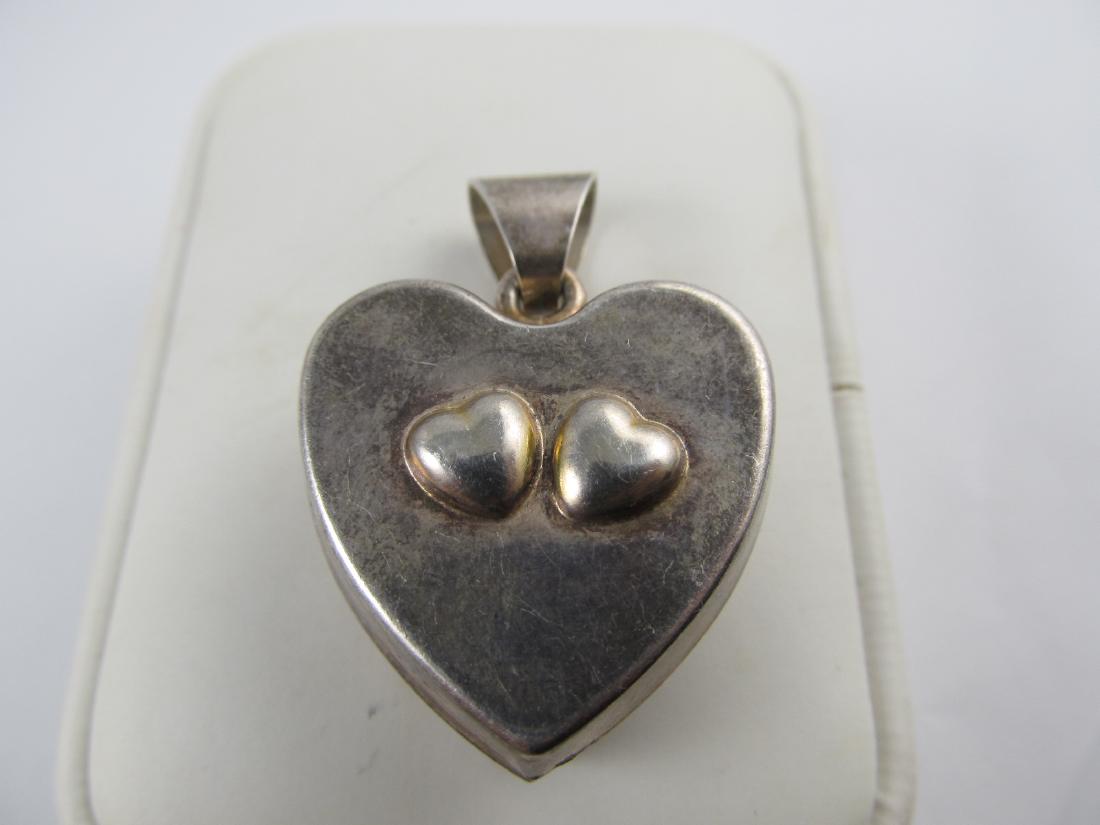ITALY HEART SHAPE STERLING SILVER VINTAGE PENDANT 1 (1 of 6)