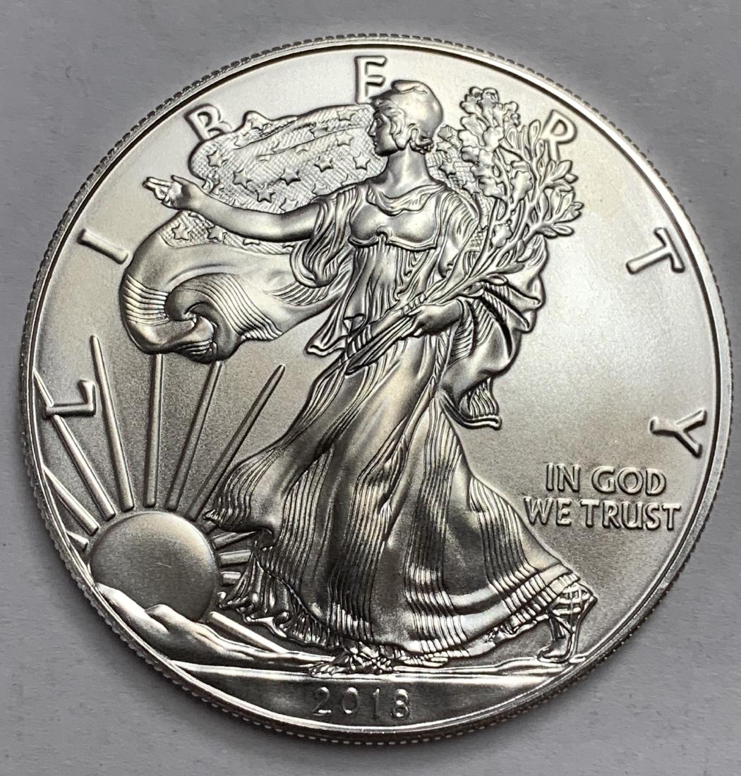 2018 $1 American Silver Eagle 1 oz BU (1 of 2)