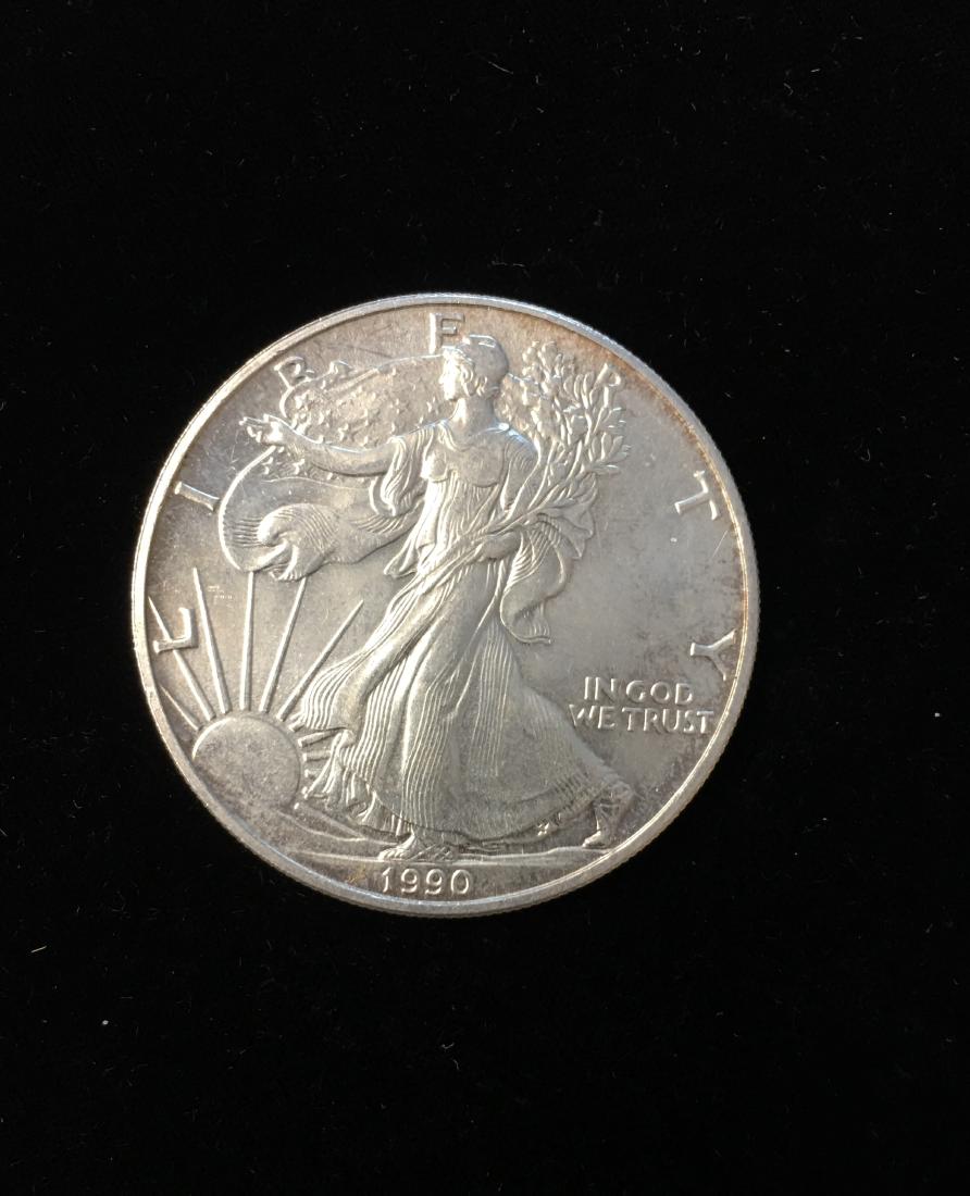 1990 $1 American Silver Eagle 1oz BU (1 of 2)