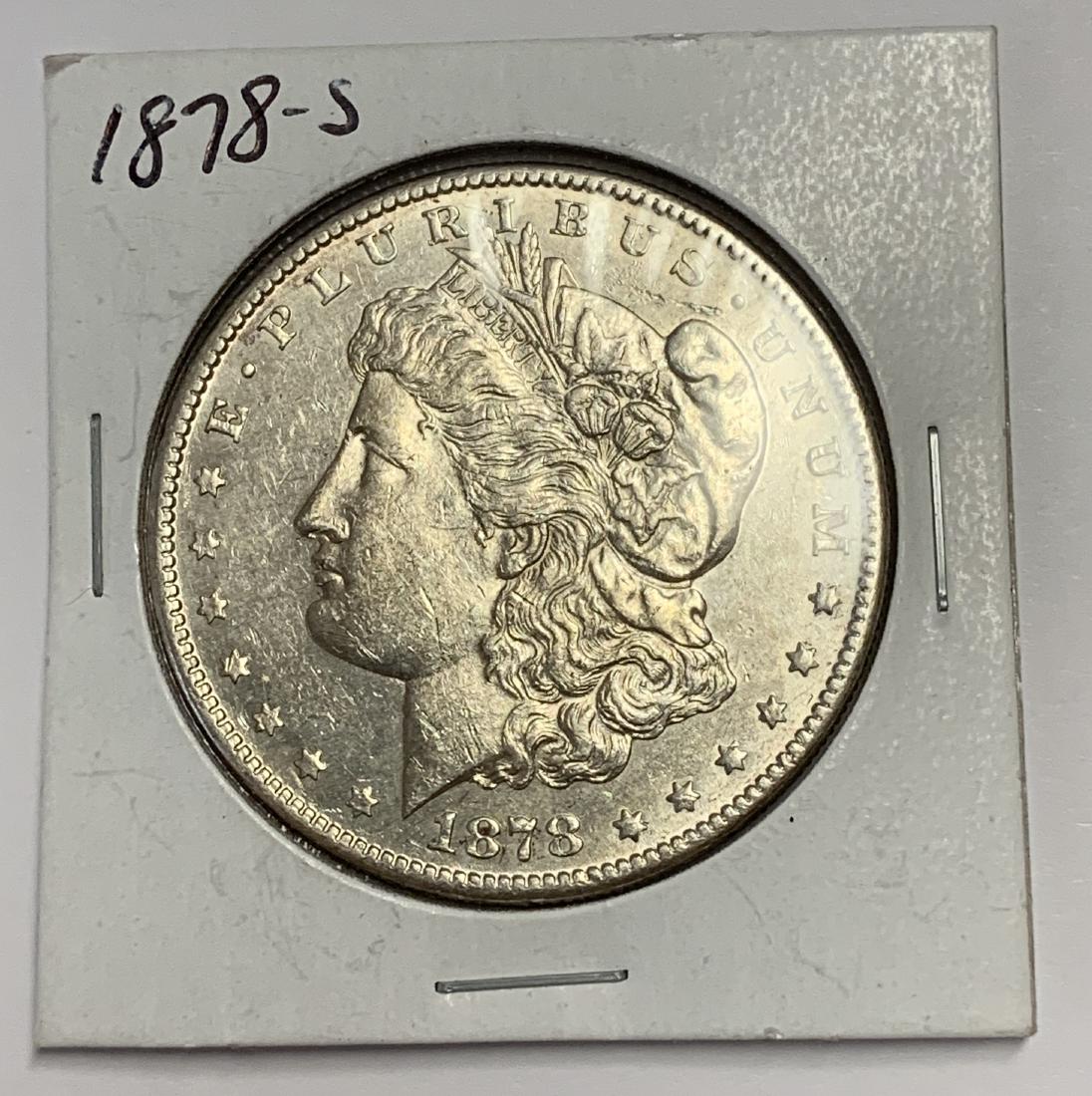 1878-S $1 Morgan Silver Dollar AU/BU Proof Like (1 of 2)