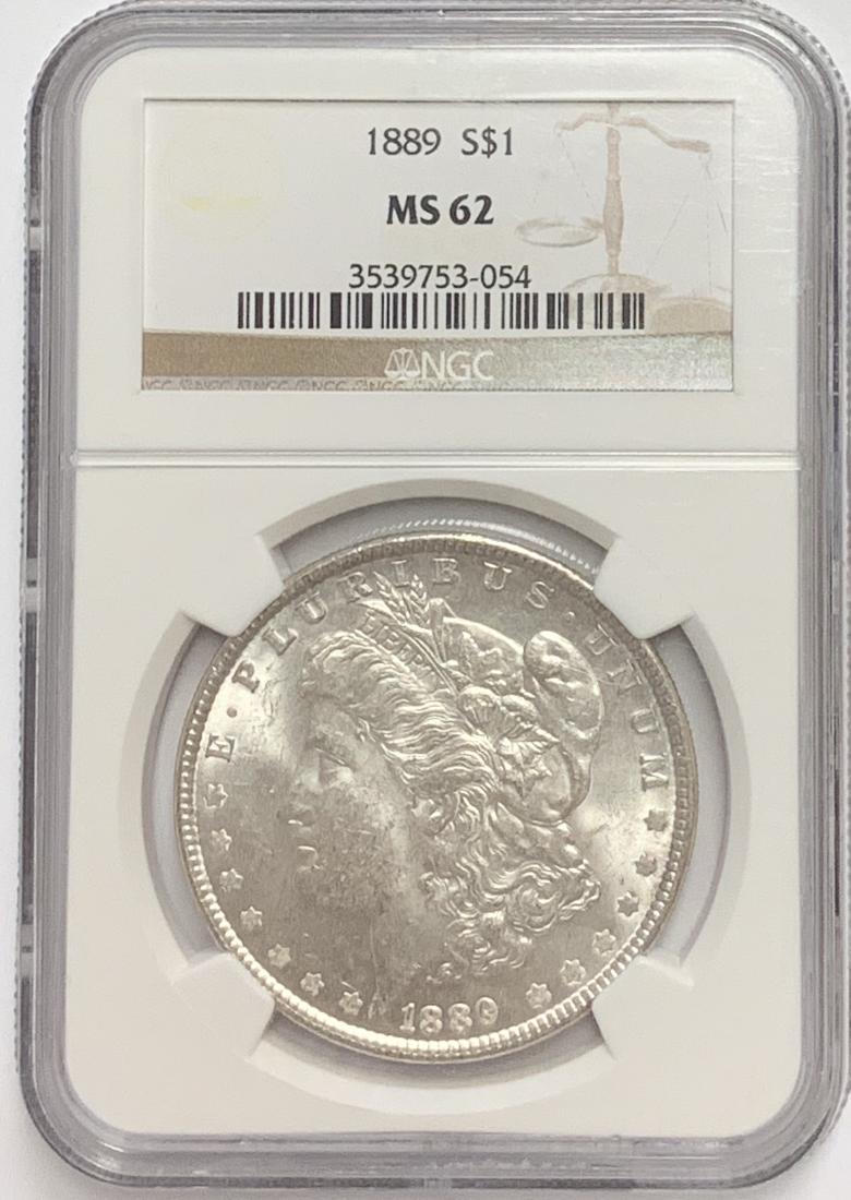 1889-P $1 Morgan Silver Dollar NGC MS62 (1 of 4)